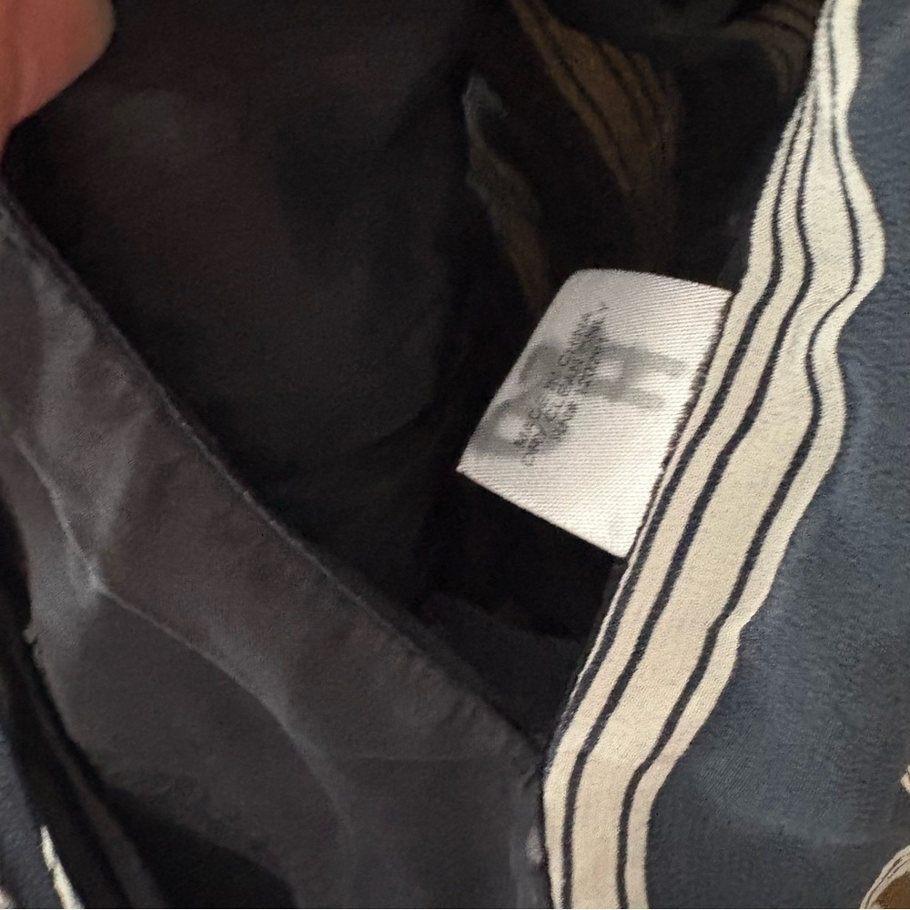 MASON Sz 0 Silk Shorts Striped Navy Blue White Black Lining Pockets - Picture 9 of 9